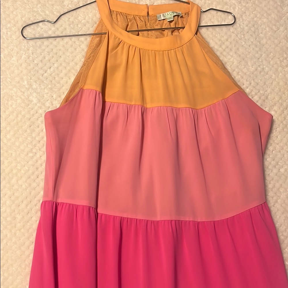 Jade Melody Womens Maxi Dress Tam Rainbow Halter Dress Colorblock Tunic Small - Picture 3 of 9